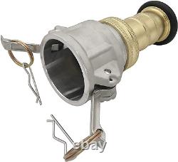 Springspray 2 NPSH Aluminum Camlock Fitting Coupling with Brass Fire Hose Nozzl