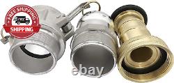 Springspray 2 NPSH Brass Industrial Fire Hose Nozzle with 2 X Aluminum 2 Inch C