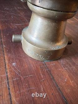 Super Rare Greenberg Bresnan fire hose cellar nozzle Solid Brass? Seen Action