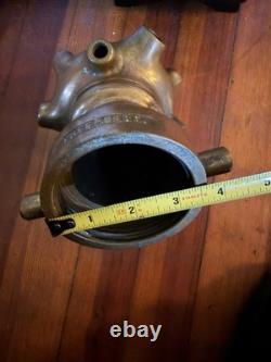 Super Rare Greenberg Bresnan fire hose cellar nozzle Solid Brass? Seen Action