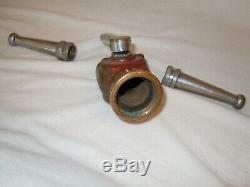 TWIN NOZZLED RARE Brass & Nickel Plated, Antique fire nozzle, Steam, Collectors