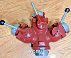 Tork Loc 2582 AKRON Brass Fire Hose Siamese 3 Way Adapter Hydrant Splitter FDNY