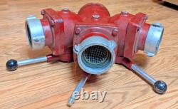 Tork Loc 2582 AKRON Brass Fire Hose Siamese 3 Way Adapter Hydrant Splitter FDNY