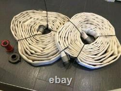 Two 1-1/2 in 50-Foot Fire Hoses Key Hose ECO-10 + Nozzle + Adapter - NR