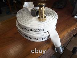 Two-Fire Hoses & Brass Nozzle, 2 x 98.4 feet each