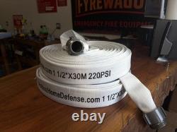 Two-Fire Hoses & Brass Nozzle, 2 x 98.4 feet each