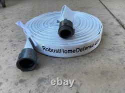 Two-Fire Hoses & Brass Nozzle, 2 x 98.4 feet each