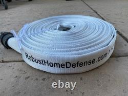 Two-Fire Hoses & Brass Nozzle, 2 x 98.4 feet each