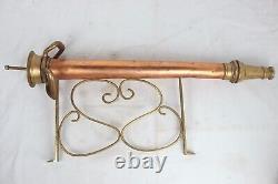 Unusual Copper Brass Art Piece Made From Antique Fire Hose Nozzle Fountain