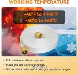 Upgraded Fire Hose 100 FT X 1-1/2 ID, M × F NST/NH Brass Couplings, Fire Hydran
