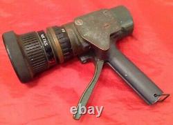 Used AKRON NPSH 95 GPM Pistol Grip Brass DC DK MR Fire Nozzle 1 3/4 dia