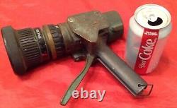 Used AKRON NPSH 95 GPM Pistol Grip Brass DC DK MR Fire Nozzle 1 3/4 dia