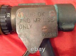Used AKRON NPSH 95 GPM Pistol Grip Brass DC DK MR Fire Nozzle 1 3/4 dia