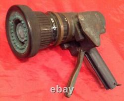 Used AKRON NPSH 95 GPM Pistol Grip Brass DC DK MR Fire Nozzle 1 3/4 dia