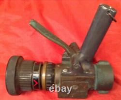 Used AKRON NPSH 95 GPM Pistol Grip Brass DC DK MR Fire Nozzle 1 3/4 dia