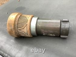 Used Elkhart brass Fire Nozzle 1.5 dia input twist adjust