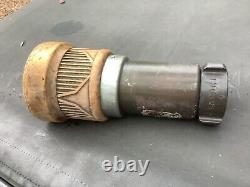 Used Elkhart brass Fire Nozzle 1.5 dia input twist adjust