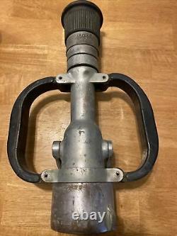 VINTAGE AKRON BRASS IMPERIAL FIRE DEPT FIREFIGHTING HOSE NOZZLE WithHANDLES