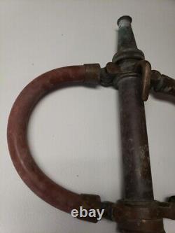 VINTAGE BRASS FIRE HOSE NOZZLE With Handles