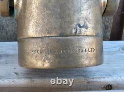 VINTAGE Brass Fire Rescue Nozzle AKRON MFG CANADA LTD Measures 14