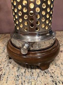 VINTAGE CHROME FIRE HOSE SUCTION STRAINER Repurposed Into A Custom Table Lamp