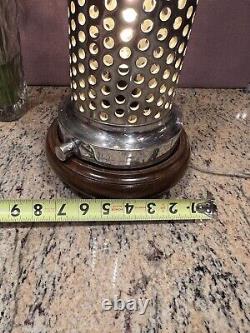 VINTAGE CHROME FIRE HOSE SUCTION STRAINER Repurposed Into A Custom Table Lamp