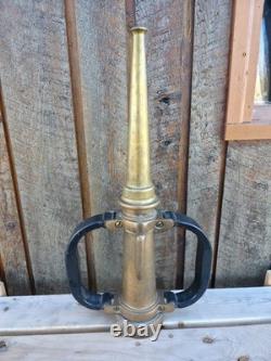 VINTAGE LARGE Brass Fire Rescue Nozzle AKRON MFG CANADA LTD Measures 21