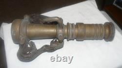 VINTAGE LARGE Brass Fire Rescue Nozzle AKRON MFG CANADA LTD Measures 21