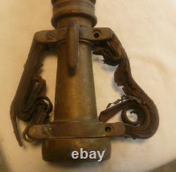 VINTAGE LARGE Brass Fire Rescue Nozzle AKRON MFG CANADA LTD Measures 21
