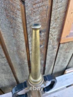 VINTAGE LARGE Brass Fire Rescue Nozzle AKRON MFG CANADA LTD Measures 21