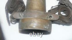 VINTAGE LARGE Brass Fire Rescue Nozzle AKRON MFG CANADA LTD Measures 21