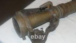 VINTAGE LARGE Brass Fire Rescue Nozzle AKRON MFG CANADA LTD Measures 21