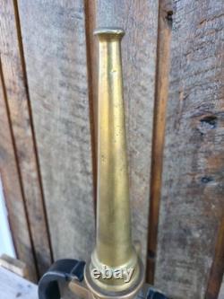 VINTAGE LARGE Brass Fire Rescue Nozzle AKRON MFG CANADA LTD Measures 21