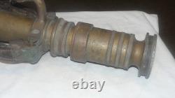VINTAGE LARGE Brass Fire Rescue Nozzle AKRON MFG CANADA LTD Measures 21