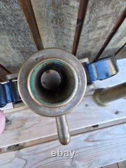 VINTAGE LARGE Brass Fire Rescue Nozzle AKRON MFG CANADA LTD Measures 21