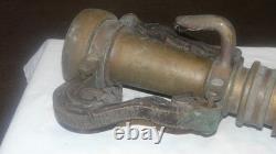 VINTAGE LARGE Brass Fire Rescue Nozzle AKRON MFG CANADA LTD Measures 21