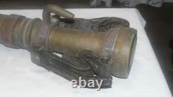 VINTAGE LARGE Brass Fire Rescue Nozzle AKRON MFG CANADA LTD Measures 21
