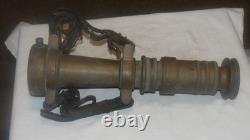 VINTAGE LARGE Brass Fire Rescue Nozzle AKRON MFG CANADA LTD Measures 21