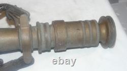 VINTAGE LARGE Brass Fire Rescue Nozzle AKRON MFG CANADA LTD Measures 21