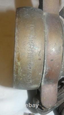 VINTAGE LARGE Brass Fire Rescue Nozzle AKRON MFG CANADA LTD Measures 21