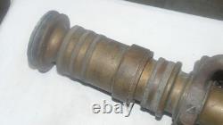 VINTAGE LARGE Brass Fire Rescue Nozzle AKRON MFG CANADA LTD Measures 21