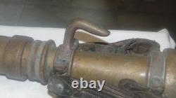 VINTAGE LARGE Brass Fire Rescue Nozzle AKRON MFG CANADA LTD Measures 21