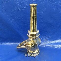 VNTG AKRON BRASS MFG, CO. 1930s LEVER SHUT OFF & TIP FIRE NOZZLE / Polished