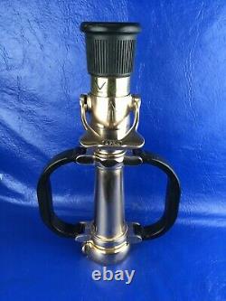 VNTG. AKRON BRASS PLAY PIPE / rubb. Hds. IMPERIAL/240. FIRE NOZZLE / polished