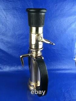 VNTG. AKRON BRASS PLAY PIPE / rubb. Hds. IMPERIAL/240. FIRE NOZZLE / polished