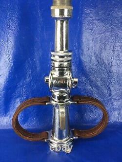 VNTG. Chrome 21/2 in SEAGRAVE PLAY PIPE / leather hds, shut off & Fire Noz Tip