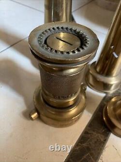 VTG 391M Brass Fire Department Nozzle Adapter adjustable CRACK IN RUBBER Freeshi