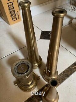 VTG 391M Brass Fire Department Nozzle Adapter adjustable CRACK IN RUBBER Freeshi