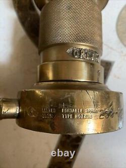 VTG 391M Brass Fire Department Nozzle Adapter adjustable CRACK IN RUBBER Freeshi