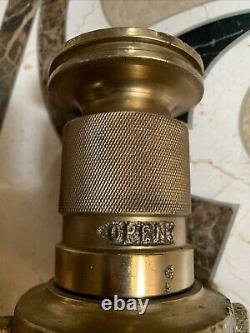 VTG 391M Brass Fire Department Nozzle Adapter adjustable CRACK IN RUBBER Freeshi